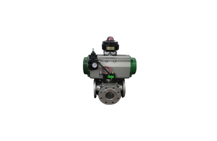 气动三通球阀 Q644F意威法兰式气动三通球阀 上海